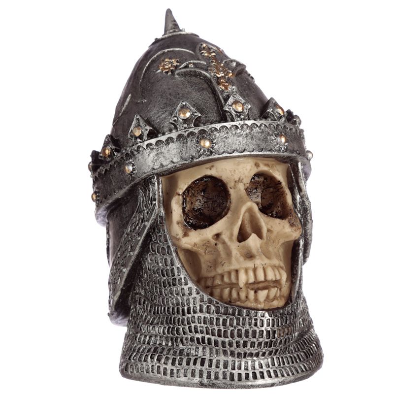 Deko Totenkopf Skull Totenschädel Figur Dekoration mit Gladiator Helm